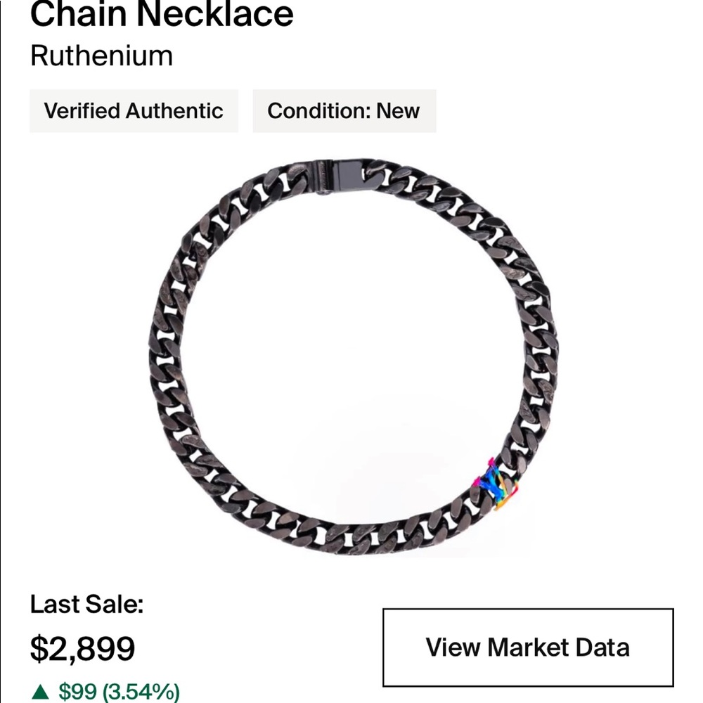 LV x Virgil Abloh Ruthenium Chain Link Necklace